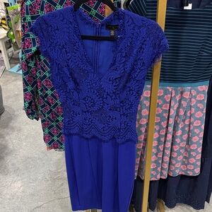 Ted Baker London Cobalt Blue Lace Mini Dress